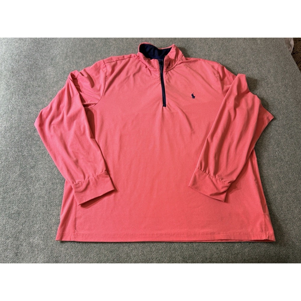 Polo Ralph Lauren Men's  Pink  1/4 Zip Long Sleeve Pullover Size XL